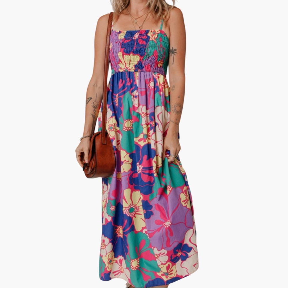 5207. Floral Multicolor Maxi Dress